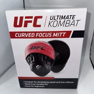 UFC Curved Focus Mitts Black and Red MMA‎ and Boxing Punch Mitts, -NEW In Box